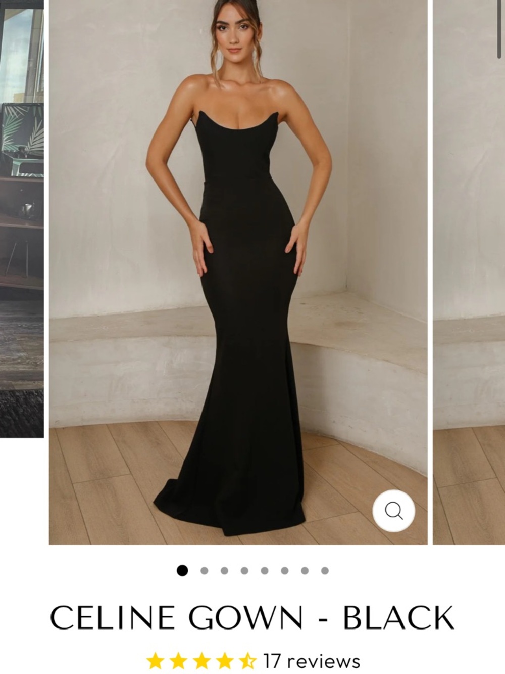 Celine Black Strapless Mermaid Gown